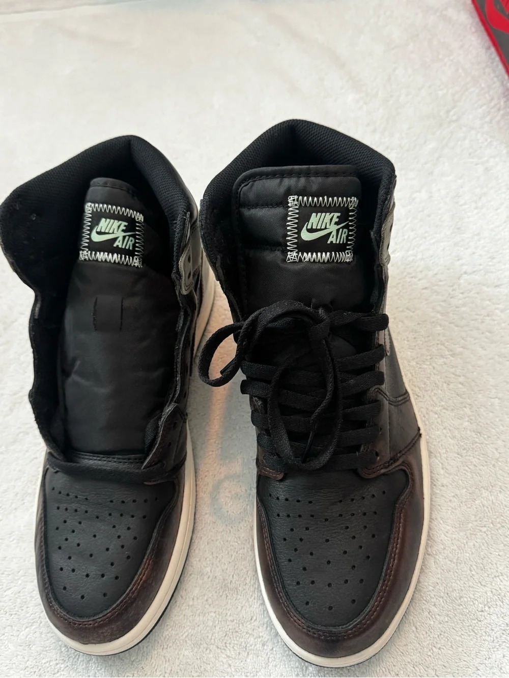 Jordan High-Top Sneakers in Black, Brown & Light Gray